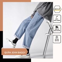 Quần jean baggy nam trơn xanh ống suông rộng mã QJ02 style hàn quốc
