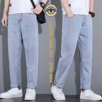 Quần Jean Baggy Nam Xanh Trơn Chất Liệu Jean Xuất Cao Cấp PH JEAN