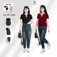 Quần Jean Baggy Nữ Big Size 55 - 85kg - Thêu, Chất Jean Co Giãn, Size L/XL/2XL