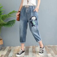 Quần Jean Baggy Nữ Thêu Cô Gái 722