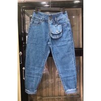 Quần jean baggy nữ ulzzang trơn túi hộp sành điệu