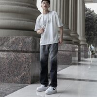 Quần jean baggy ống suông nam nữ unisex màu đen wash xám xanh đẹp mới hà nội hcm