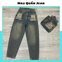 Quần Jean Baggy Thêu Kaka Cạp Cao Hót 2024( Kèm Ảnh Thật)