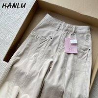 Quần jean bảo hộ lao động cổ điển dành cho nữ Cây lau nhà thẳng Quần ống rộng