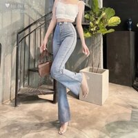 🍒🍒🍒QUẦN JEAN BÁT DÀI KHÔNG TÚI MAY MẠCMÀU XANH NHẠT TÔN DÁNG LƯNG CAO ĐAI MỎNG UN