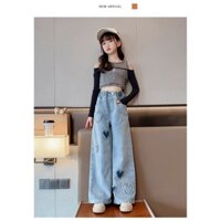 Quần Jean bé gái .ANTITKIDS FASHION AT06 dáng suông 16-50kg