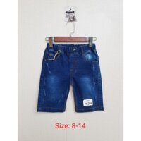 Quần jean bé trai, short, lửng cào xước, màu xanh, hiệu Kikids, size nhỡ 8t-14t, ri7 - top1trend_00009_HC204_sg1