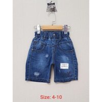 Quần Jean bé trai, short, jeans chun, màu xanh đậm, hiệu KiKids, size 4tuổi tới 10 tuôi, top1trend_00009_XQJ0080-A1