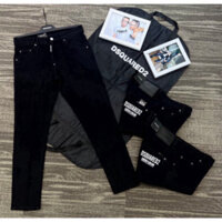 Quần jean Biker DSQ Đen Chữ DSQUARED Hoạ tiết có túi sau Hàng Mới nhấtNăm 2024