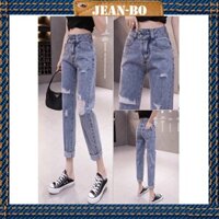 Quần jean bò baggy nữ lưng cạp cao chất bền đẹp Hot Trend 2021 - JEANBO-J125