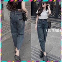 Quần jean bò baggy xuông suông nữ cạp cao quần jean ông đứng phong cách Hàn Quốc sành điệu style 2025