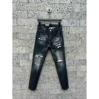 Quần Jean bò Dsquared2 Đen bạc rách mài logo mông LA