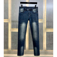 Quần jean bò nam Eo Vì colab Chrome Hearts wash loang sóng xanh xám cạnh sườn và túi dập vân chữ nổi kèm thành giá