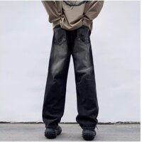 Quần Jean Bò Nam Ống Đứng Loang Màu Hip Hop Phối Khoá Phong Cách Thể Thao Đường Phố Thời Trang Mixxmen QUAN NAM 152V2