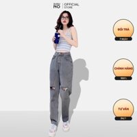 Quần jean bò ống rộng suông xuông nữ jeans cạp cao GUGUNO phong cách ulzzang