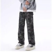 Quần jean Camo ống thẳng sành điệu dành cho nam Quần Camo phong cách đường phố hợp thời trang