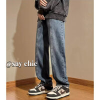 Quần jean cổ điển Mỹ, quần lau sàn chân thẳng vừa vặn cho nam, thương hiệu hợp thời trang rung cảm đường phố cao cấp kẻ côn đồ đẹp trai dây kéo quần dài micro loe