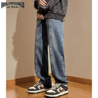 Quần jean cổ điển Mỹ, quần lau sàn chân thẳng vừa vặn cho nam, thương hiệu hợp thời trang rung cảm đường phố cao cấp kẻ côn đồ đẹp trai dây kéo quần dài micro loe