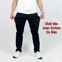 Quần Jean Cotton Nam Co Dãn THỜI TRANG 24H Ống Dài Màu Đen Túi Sâu Rộng Mặc Thoải Mái Dễ Phối Đồ