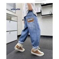 Quần jean dài baggy ống rộng bé trai 15 30 40 45 50kg 55kg shop Bé Thơ