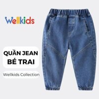 Quần jean dài bé trai Wellkids 27Kids WELLKIDS Quần bò mềm lưng chun nam cho trẻ từ 2-8 tuổi BLJE 04