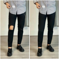 Quần Jean Đen Dài Co Giãn 4 Chiều Form Slim Fit Tôn Dáng, Quần Jean Nam Lai Tua Rua Size 27-34