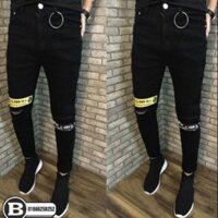 Quần jean đen nam phong cách thể thao