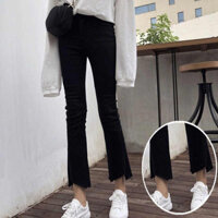 Quần Jean Đen Nữ Cao Cấp Hơi Nhỏ Người Ôm Hơn Nhìn Lông Cừu Lót Tất Cả Trận Đấu Skinny 2024 Thu Đông