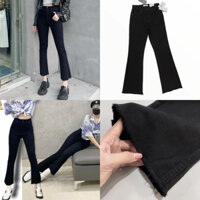 Quần Jean Đen Ống Loe 9 tấc lai tua Xuất xịn Chuẩn Form