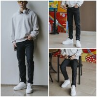 Quần jean đen rách gối nhiều nam co giãn cực tốt VNXK Pon.mens hà nội hcm