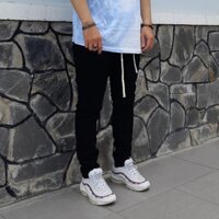 QUẦN JEAN ĐEN TRƠN PHỐI ZIPPER PACSUN