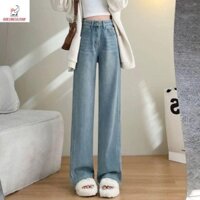 Quần Jean Denim KOKINGTAIPAN, Có Túi Plus Size Quần Jean Nữ Y2k, Quần Áo Nữ Baggy Ống Rộng Quần Bò Hàn Quốc Nữ