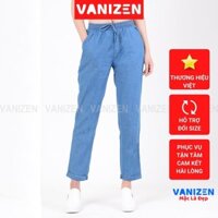 Quần jean giấy nữ ống rộng baggy, short giấy, sooc giấy đẹp lưng cao cạp chun trơn hàng hiệu cao cấp mã 352 VANIZEN