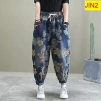Quần jean họa tiết mới màu xanh sắc nét đủ size 40-90kg mã JIN2