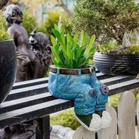 Quần Jean Hoa Trang Trí Chậu Hoa Chậu Trang Trí Bàn Tượng Người Trồng Chậu Hoa Chậu Cây Nhỏ Dễ Dàng Lắp Đặt B