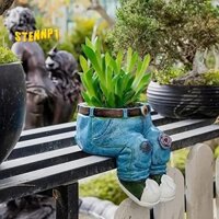 Quần Jean Hoa Trang Trí Chậu Hoa Chậu Trang Trí Bàn Tượng Người Trồng Chậu Hoa Chậu Cây Nhỏ Dễ Dàng Lắp Đặt B