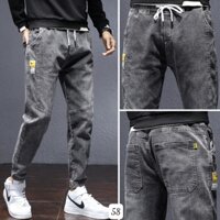 Quần Jean jogger Xám Trơn Nam Rin Chất Bò Ống Bó Lưng Thun Co Giãn 4 chiều Nhiều Màu HU01