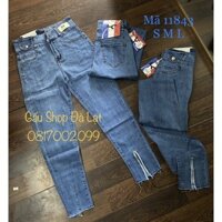 Quần jean khoá kéo chân