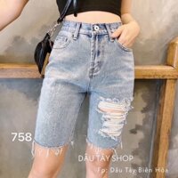 Quần Jean lửng đùi rách