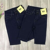 Quần jean lửng gối hàng lưng cao 2 nút co giãn mạnh- Chụp thật từ sp