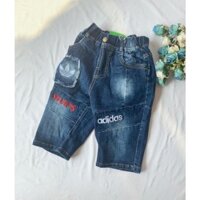 quần Jean lửng họa tiết adidas cho bé co giãn thoải mái  30-40kg