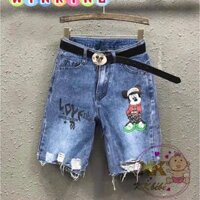 Quần jean lửng mickey bé trai gái (hình chính chủ)