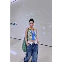 Quần jean lưng phối trắng