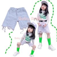 quần jean lửng trắng cho bé