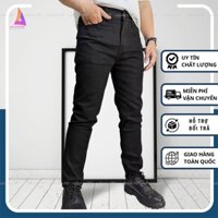 Quần Jean Nam A3STORE - Đen Trơn, Form Ống Suông, Co Giãn 4 Chiều, Chuẩn Dáng Phong Cách Lịch Lãm