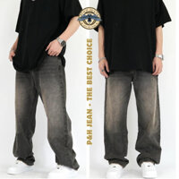 Quần Jean Nam Baggy Cạp Cao Wash PH JEAN, Quần Jean Nam Ống Suông Loang Khói Cao Cấp HOT TREND 2024