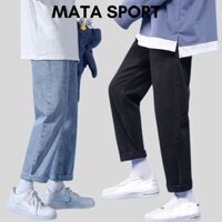 Quần jean nam baggy chất jean cotton ống suông cao cấp Mata Sport