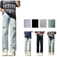 Quần Jean  nam Baggy Form  Suông Ống suôg wash  Rách phong cách 4  màu