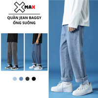 Quần jean nam baggy ống rộng dáng suông hottrend hàn quốc quần bò nam baggy MAXSTORE B001-4