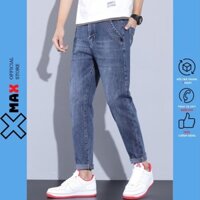 Quần jean nam baggy ống suông túi chéo ống rộng vừa hotrend Hàn Quốc, Quần bò baggy nam dáng rộng MAXSTORE B015